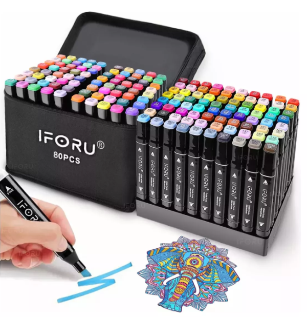 SET PLUMONES IFORU 80 COLORES JMARKER